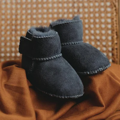 Heitmann Lambskin Booties - Anthracite / 0-6m / 0-6m