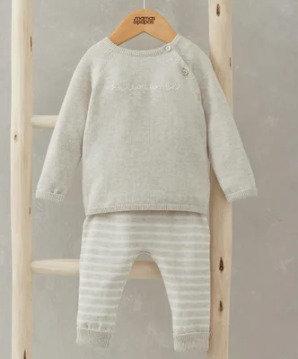 Hello World Knit Set (2 Piece) - Beige
