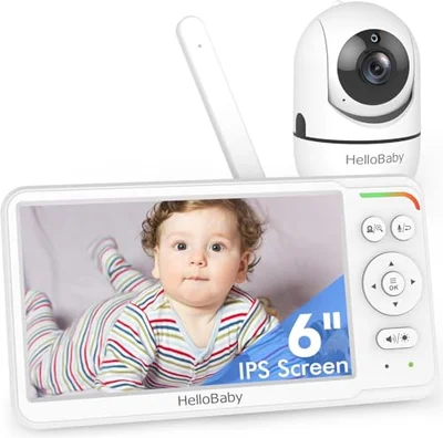 HelloBaby Baby Monitor, HB6550 with Camera and Night Vision, 5''Display with 30-Hour Battery, Pan-Tilt-Zoom Video Baby Monitor No WiFi, 2-Way Talk, Temperature, 8 Lullabies and 1000ft Range