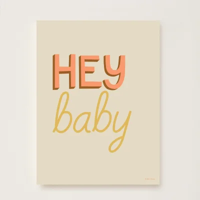 Hibou Design Hey Baby Art Print