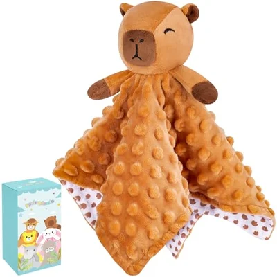 Highland Cow Baby Comforters Blanket Plush Cuddly Toy Comforter Cuddle Blanket Animal Snuggle Toy Comforters Infant Gift for Mom, Cow Toys Loveys Newborn Soft Touch Toddler Boys Girls Plush