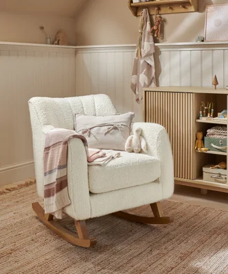 Hilston Nursing Chair in Chenille Boucle - Oyster