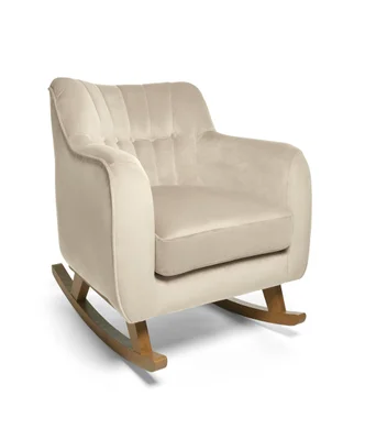 Hilston Nursing Chair in Velvet - Latte