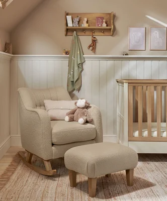 Hilston Nursing Chair Set in Boucle - Oatmeal