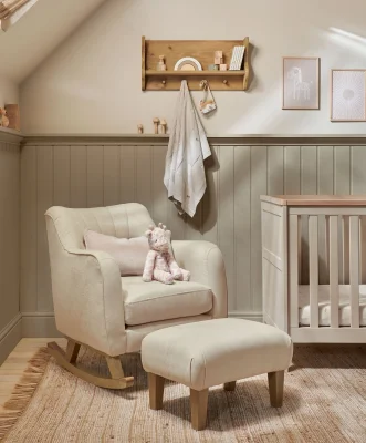 Hilston Nursing Chair & Footsool Set – Camel Woven - Camel Woven