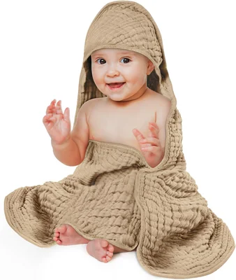 Aolso Hooded Baby Towel,3 PCs Baby Bath Towels with Hood,80x80cm Soft and Absorbent Hooded Towels for Kids Newborn and Infant,Baby Shower Gifts(White/Gray/Pink)