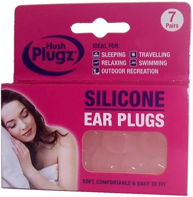 Hush 7 Pairs Plugz Silicone Earplugs - Pack of 7
