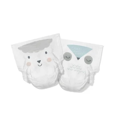 hypoallergenic nappies - Size 1: owl \u0026 lamb / Size 2: mouse & panda