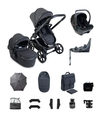 iCandy Peach 8 Complete Bundle with Cocoon 360 Car Seat - Grey - Grey