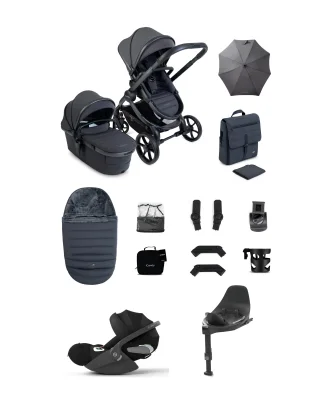 iCandy Peach 8 Complete Bundle with Cybex Cloud T i-Size Rotating Baby Car Seat - Grey - Grey