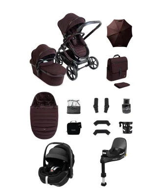 iCandy Peach 8 Complete Bundle with Maxi-Cosi Pebble 360 Pro2 Car Seat - Coffee Bean