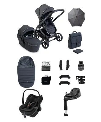 iCandy Peach 8 Complete Bundle with Maxi-Cosi Pebble Slide Pro Car Seat & Base - Grey