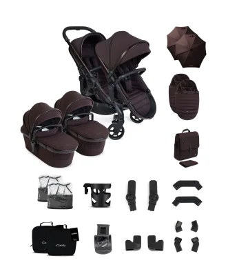 iCandy Peach 8 Twin Complete Bundle - Coffee Bean - Coffee Bean/muddy Puddle