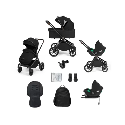 Ickle Bubba Altima 12 Piece Travel System with i-Size Cirrus Car Seat & Isofix Base - Black