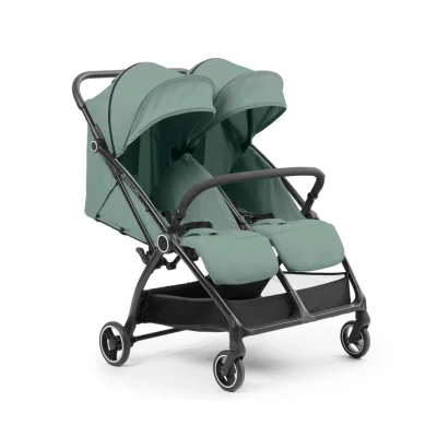 Ickle Bubba Aries Double Auto-Fold Stroller - Sage Green