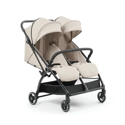 Ickle Bubba Aries Double Auto-Fold Stroller - Stone