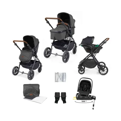 Ickle Bubba Cosmo 9 Piece Travel System with i-Size Nimbus Car Seat & Spin Isofix Base