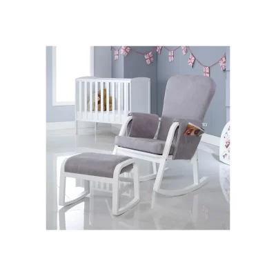 Ickle Bubba Dursley Rocker Chair and Stool- Pearl Grey