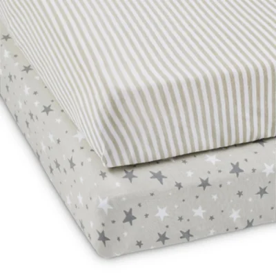 Ickle Bubba Cosmic Aura 2 Pack Fitted Cot bed Sheets