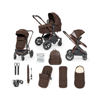 Ickle Bubba Stomp Luxe Elements 12 Piece Pram System - Chestnut - Chestnut