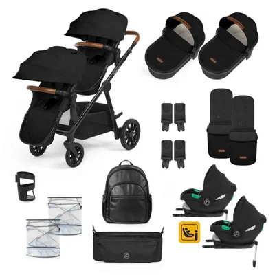 Ickle Bubba Virgo Twin Travel System 18 Piece- Black