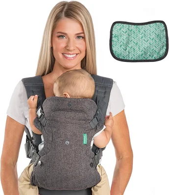 Infantino Flip Advanced 4-in-1 Baby Carrier with Bib - Grey