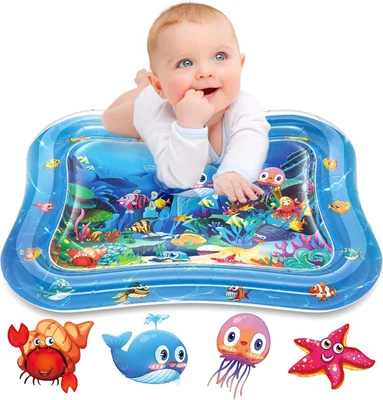 Infinno Inflatable Tummy Time Mat Premium Baby Water Play Mat for Infants and Toddlers Baby Toys for 3 to 24 Months, Strengthen Your Baby's Muscles, Portable - Multicoloured