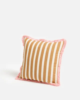 Issey Orange & White Striped Cushion Cover 45x45cm