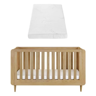 Tutti Bambini Japandi Cot Bed - Light Oak