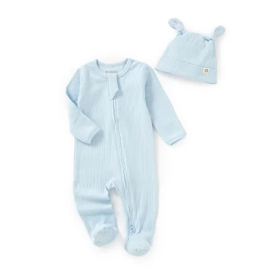 JBรRN Organic Cotton Ribbed Baby Sleep Suit and Hat - Default