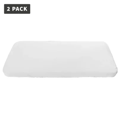 Jersey Fitted Sheet, 2-Pack, Junior 70 x 160cm - Sebra Sleep - White