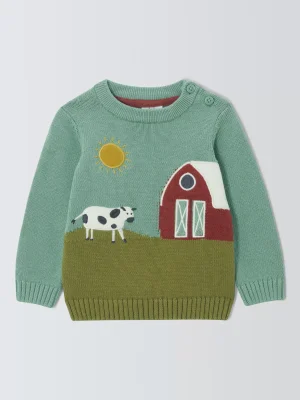 John Lewis Baby Farm Scene Jumper, Multi
