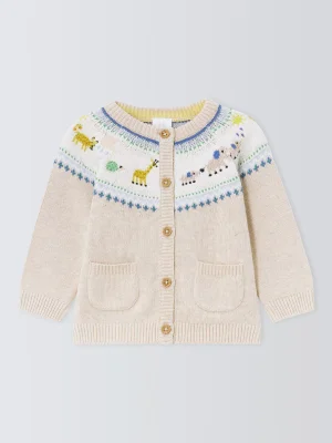 John Lewis Baby Safari Cardigan, Natural