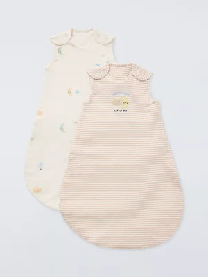 John Lewis Daydream Moon Baby Sleeping Bag, 2.5 Tog, Pack of 2, Natural