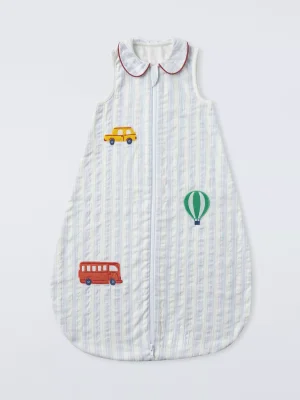John Lewis Discovery Transport Baby Sleeping Bag, 2.5 Tog, Blue Stripe
