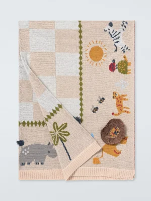 John Lewis Eden Safari Knitted Blanket, Multi - Multi