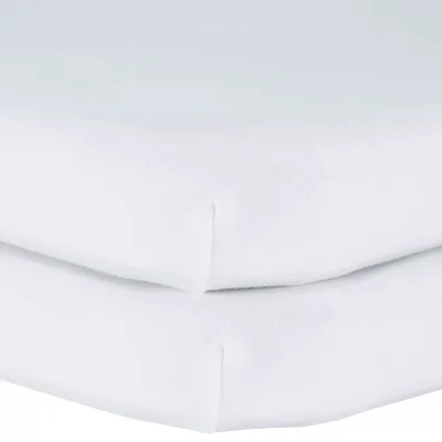 John Lewis GOTS Organic Cotton Fitted Bedside Crib Sheet, Pack of 2, 50 x 83cm - White
