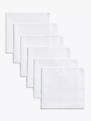 John Lewis Muslin Squares, Pack of 6, White