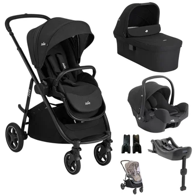 Joie Versatrax On-The-Go Encore 4 Piece Travel System- Raven - With Joie i-Base 2 - Raven / Without ISOFIX Base