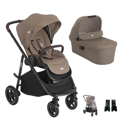 Joie Versatrax Pushchair- Cashew - With Carrycot - Cashew / Without Carrycot