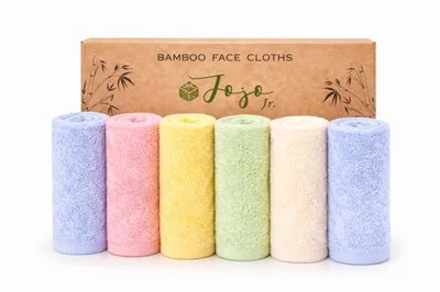 JoJo Jr. Flannel Face Cloth (Pack of 6) Reusable Face Towels(25 * 25 cm) for Washing Face Baby Wash Cloth White Flannels Face Cloth