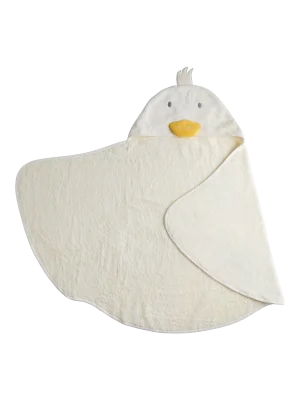 JoJo Maman Bébé Baby Cotton Duck Hooded Towel, Cream - Cream