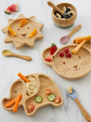JoJo Maman Bébé Elephant Suction Plate & Spoon Set - Size ONE