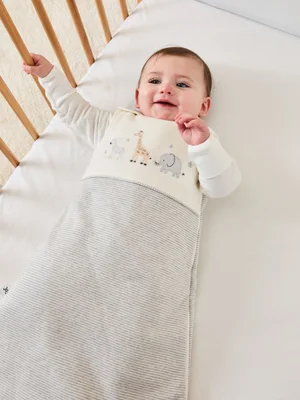 JoJo Maman BƩbƩ Safari AppliquƩ 2.5 Tog Baby Sleeping Bag - Safari / 0-6 Mths