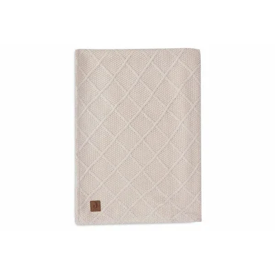 Jollein Check Knit Fleece Blanket - Oatmeal/Teddy