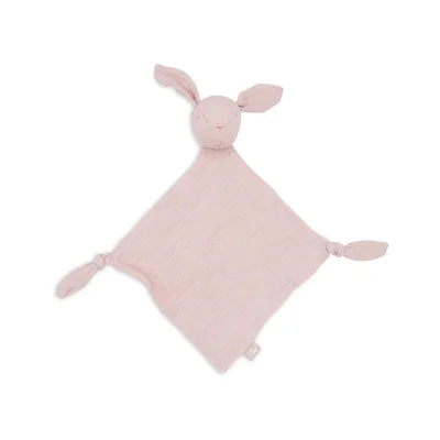 Jollein Baby Comforter - Bunny Ears, Wild Rose - Dummy Cloth - 100% Cotton - Cuddly Blanket - Oeko-Tex Certified - Dusky Pink
