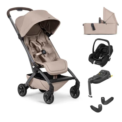 Joolz Aer2 Pushchair & Carrycot with Maxicosi Cabriofix i-Size Car Seat and Base Bundle - Sandy Taupe