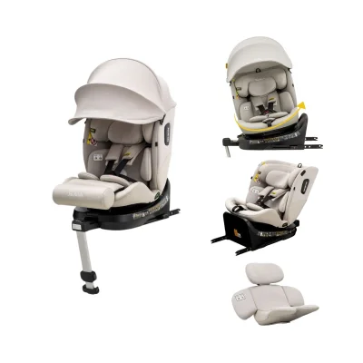 JoviKids Ranger 2 360° Spin All-Stage i-Size Group 0+/1/2/3 Car Seat – Milkstone - Group 0+/1/2/3 / Grey, Pink