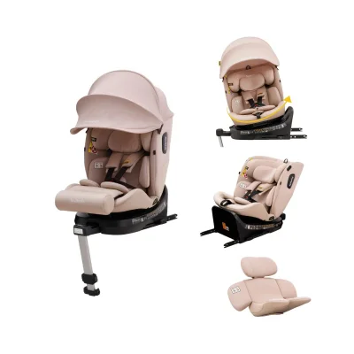 JoviKids Ranger 2 360° Spin All-Stage i-Size Group 0+/1/2/3 Car Seat – Rosewood - Group 0+/1/2/3 / Grey, Pink