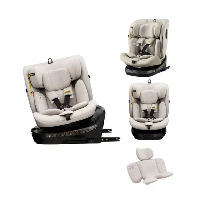 JoviKids Ranger TT 360° Spin All-Stage i-Size Group 0+/1/2/3 Car Seat – Milkstone - Grey, Pink
